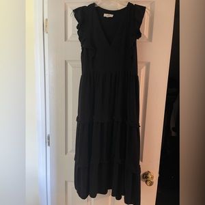 Black sleeveless maxi dress